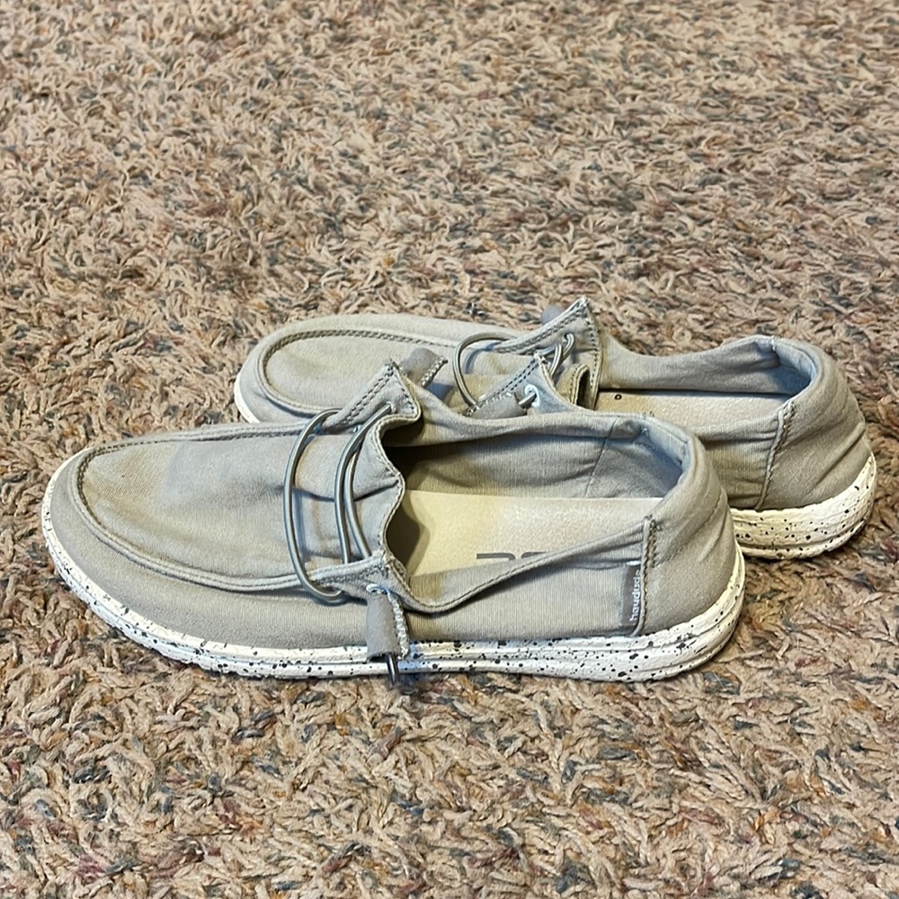 EUC grey / gray Hey Dudes.  Women’s size 7.